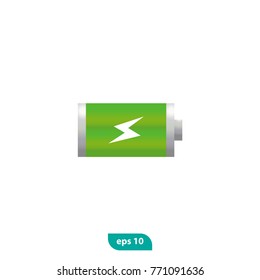Battery charging icon, charge symbol. Flat vector sign isolated on white background. Used for web and graphic design, mobile app etc