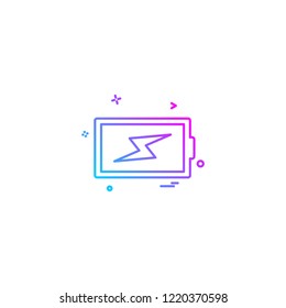 Battery charging icon design vector 
