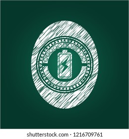 battery charging icon drawn with chalkboard texture