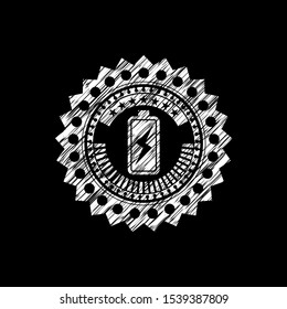 battery charging icon drawn on a blackboard