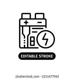 battery charging icon editable stroke