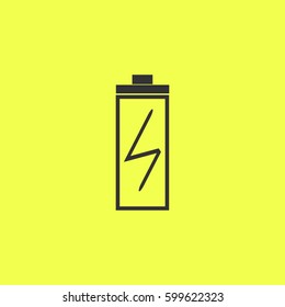Battery Charging icon flat. Black pictogram on white background. Vector illustration symbol and bonus button