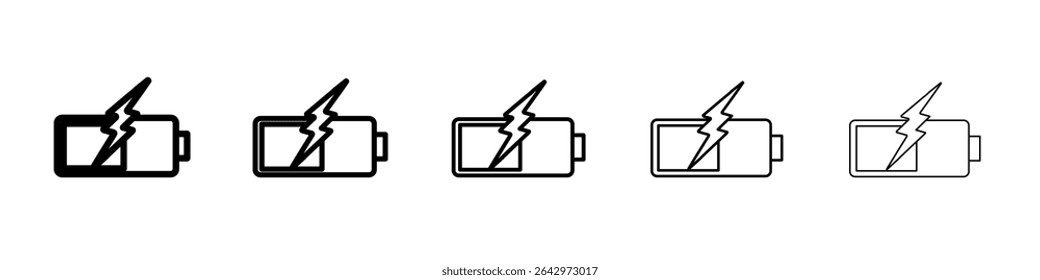 Icono de carga de la batería Diseño plano sobre fondo aislado