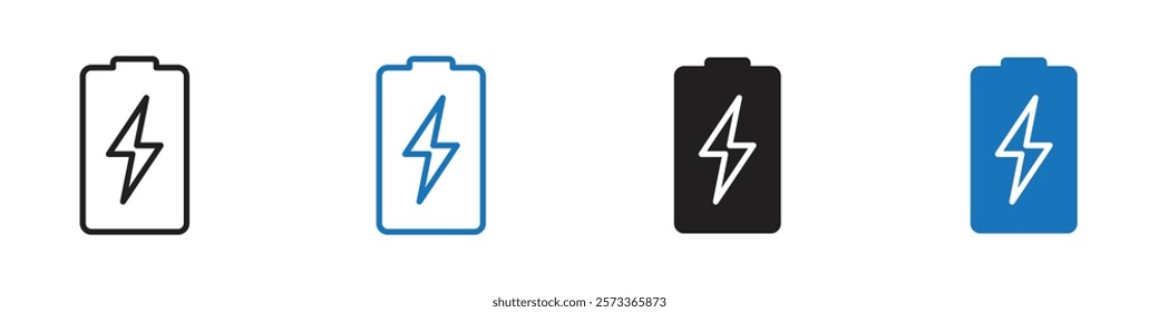 Battery charging icon Flat line symbol