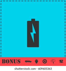 Battery Charging icon flat. Simple vector symbol and bonus icon
