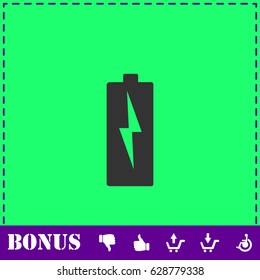 Battery Charging icon flat. Simple vector symbol and bonus icon