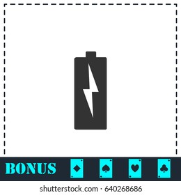Battery Charging icon flat. Simple vector symbol and bonus icon