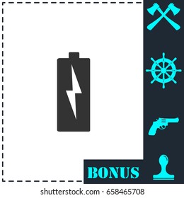 Battery Charging icon flat. Simple vector symbol and bonus icon