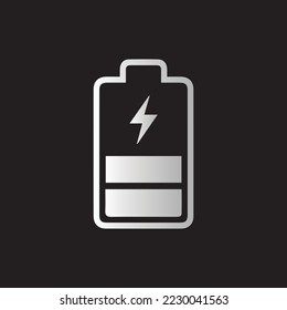 Battery charging icon in flat style