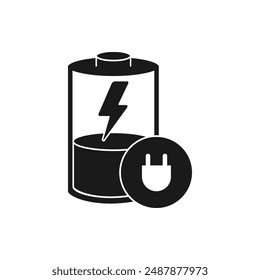 Batterieladesymbol flacher Stil isoliert auf weißem Hintergrund. Vektorillustration