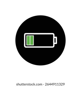 "Battery Charging Icon with Green Indicator"
