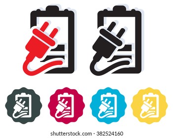 Battery Charging Icon - Illustration