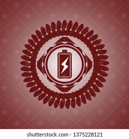 battery charging icon inside badge with red background