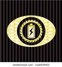 battery charging icon inside shiny badge