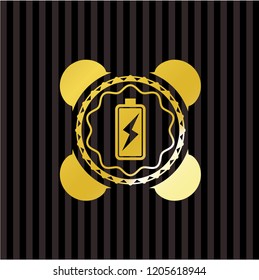 battery charging icon inside shiny emblem
