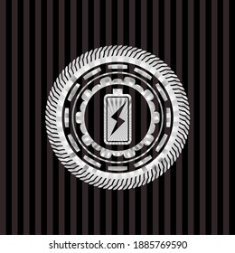 icono de carga de batería dentro de una insignia silenciosamente brillante. 