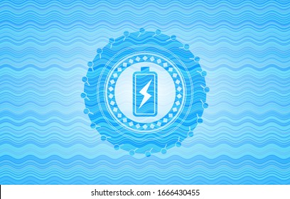 battery charging icon inside water badge.