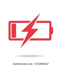 Battery charging icon isolated on white background. Battery charging icon simple sign