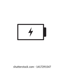 Battery charging icon with lightning bolt symbol. Vector.