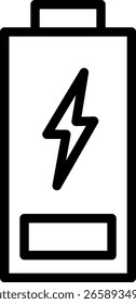 Battery Charging Icon with Lightning Bolt Symbol Vector Illustration