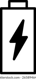Battery Charging Icon with Lightning Bolt Symbol Vector Illustration