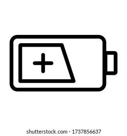 Battery charging - icon line vector - user interface UI icons