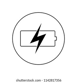 Battery charging icon, logo