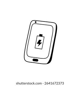 Battery Charging Icon on Smartphone - Minimal Line Art Vector
Perfect for mobile interface design, user interface elements, infographics, and technology-themed illustrations