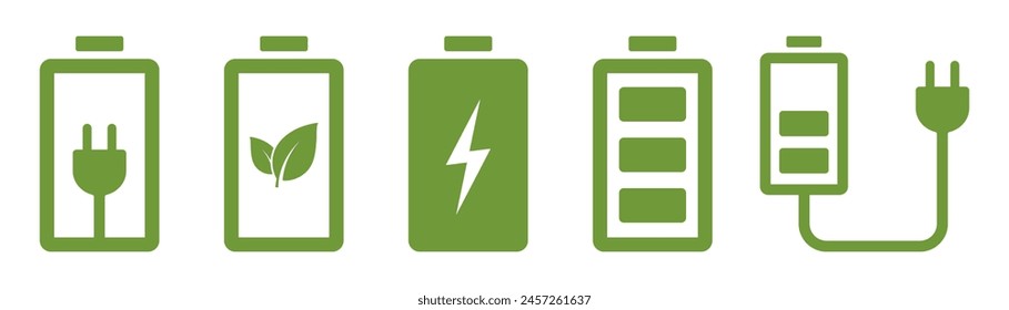 Battery charging icon on white background