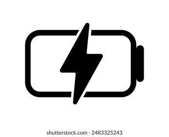 Battery Charging Icon. Outline Battery Charging Symbol Icon.