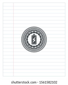 battery charging icon pencil effect. Vector Illustration. Detailed.