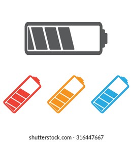 battery charging icon set 