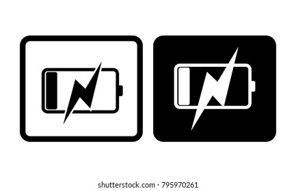 Battery charging icon set