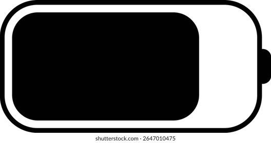 Ícone de carregamento da bateria. Elemento de design de silhueta relacionado ao vetor móvel isolado no fundo transparente, carregamento animado baixo para carga completa.