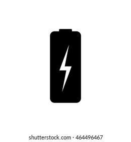 Battery charging icon. Silhouette flat design vector illustration
