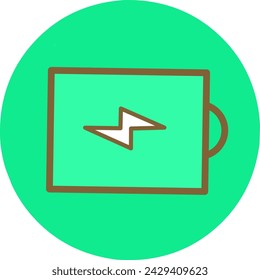 Battery Charging Icon Silhouette stock illustration