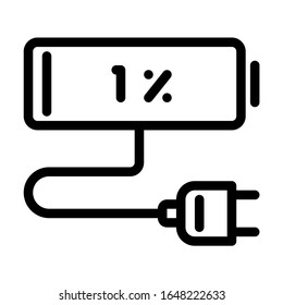 Icono de carga de batería. Diseño sencillo. Vector de línea. Aislar sobre fondo blanco.