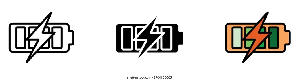 Battery charging icon vector. energy efficiency campaigns and electrifying symbol. vector illustration.