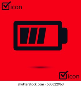 Battery charging icon vector. Flat design style.