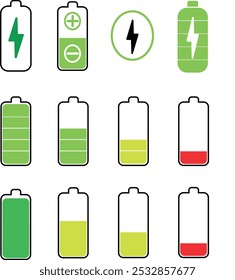 Battery charging icon vector. indicator battery illustration symbol