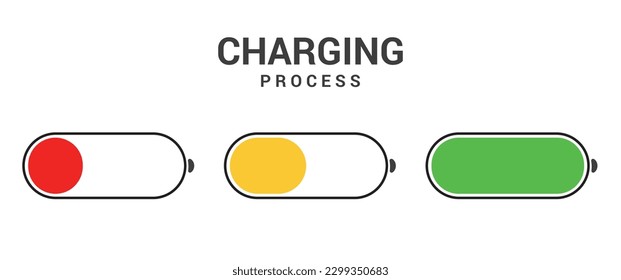 Battery charging icon and vector sign.