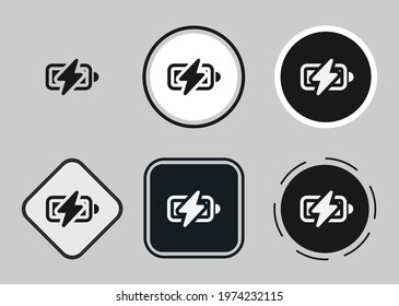 battery charging icon . web icon set. Collection of high quality black outline logo for web site design and mobile dark mode apps. Vector illustration