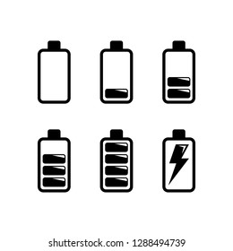 Battery charging indication icon set