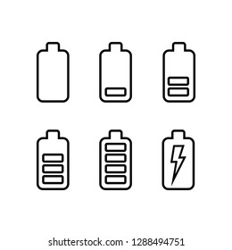Battery charging indication icon set