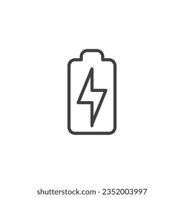 Batterieaufladezeilensymbol. lineares Stilzeichen für mobiles Konzept und Webdesign. Umriss-Vektorsymbol für Batterieenergie Symbol, Logo-Abbildung. Vektorgrafik