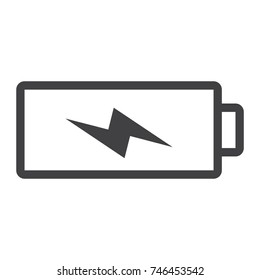 Battery Charging line icon, web and mobile, energy sign vector graphics, a linear pattern on a white background, eps 10.