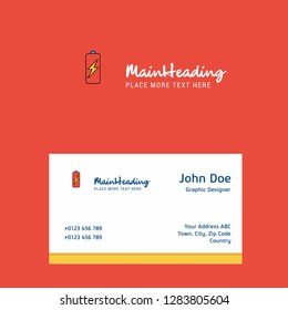 Battery charging  logo Design with business card template. Elegant corporate identity. - Vector