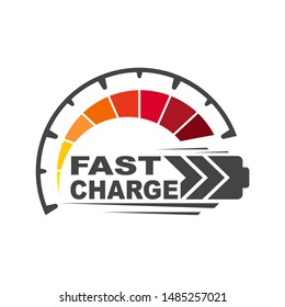 Battery Charging Logo Icon. Quick And Fast Charge Logo Icon. EPS 10