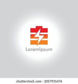 Battery charging logo icon. Quick and fast charge logo icon.