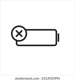 Battery, charging, low, warning and recycling sign. icons set. Line vector Isolated on white background.